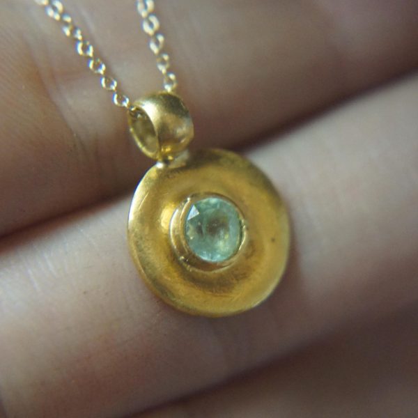 solid 24k Paraiba tourmaline gold pendant//gold tourmaline pendant//artisan gold handmade//24k gold pendant//Paraiba tourmaline pendant