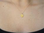 22k round cracked earth texture pendant//gold necklace//22k gold texture circle pendant//everyday disc pendant//solid gold circle pendant