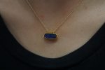 24k gold blue lapis Pendant//Gold lapis Pendant//lapis gold chain//lapis pendant//24k gold pendant//artisan 24k gold lapis pendant