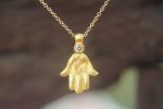 22k gold hamsa pendant//22k gold diamond pendant//gold evil eye pendant//artisan gold pendant//handmade hamsa pendant