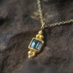 24k gold blue tourmaline pendant//artisan gold tourmaline pendant//24k tourmaline necklace//handmade tourmaline pendant//boho hippie chick