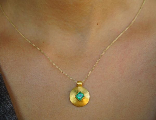 solid 24k Paraiba tourmaline gold pendant//gold tourmaline pendant//artisan gold handmade//24k gold pendant//Paraiba tourmaline pendant