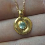 solid 24k Paraiba tourmaline gold pendant//gold tourmaline pendant//artisan gold handmade//24k gold pendant//Paraiba tourmaline pendant