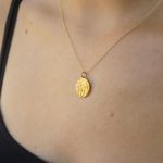 22k round cracked earth texture pendant//gold necklace//22k gold texture circle pendant//everyday disc pendant//solid gold circle pendant