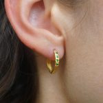 22k gold emerald hoops//gold green emerald earrings//artisan emerald earrings//handmade gold hoops//22k emerald earrings//22k gold hoops