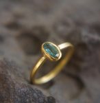 24k Paraiba blue tourmaline ring//24k unique ring//24k gold blue tourmaline ring//artisan tourmaline ring//gold tourmaline ring