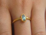 24k Paraiba blue tourmaline ring//24k unique ring//24k gold blue tourmaline ring//artisan tourmaline ring//gold tourmaline ring