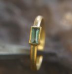 24k gold Paraiba blue tourmaline ring//gold Paraiba tourmaline ring//unique tourmaline engagement ring//artisan tourmaline ring