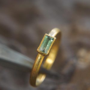 24k gold Paraiba blue tourmaline ring//gold Paraiba tourmaline ring//unique tourmaline engagement ring//artisan tourmaline ring