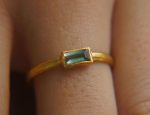 24k gold Paraiba blue tourmaline ring//gold Paraiba tourmaline ring//unique tourmaline engagement ring//artisan tourmaline ring