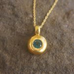 solid 24k Paraiba tourmaline gold pendant//gold tourmaline pendant//artisan gold handmade//24k gold pendant//Paraiba tourmaline pendant