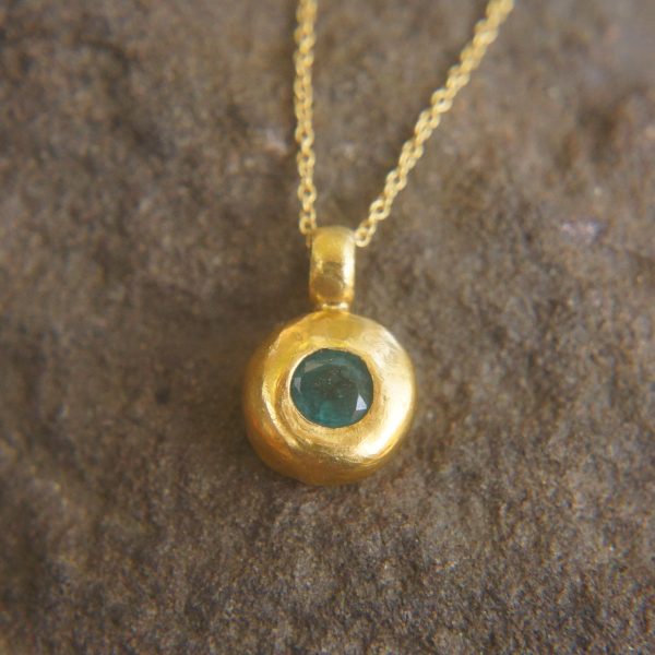 solid 24k Paraiba tourmaline gold pendant//gold tourmaline pendant//artisan gold handmade//24k gold pendant//Paraiba tourmaline pendant