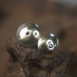 round 14k white gold//14k gold sapphire earrings//14k gold stud earrings//14k gold earrings//sapphire yellow earrings//round earring