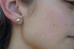 round 14k white gold//14k gold sapphire earrings//14k gold stud earrings//14k gold earrings//sapphire blue earrings//round sapphire earring