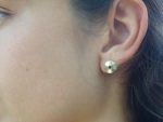 round 14k white gold//14k gold sapphire earrings//14k gold stud earrings//14k gold earrings//sapphire blue earrings//round sapphire earring