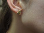 solid 24k gold//raw tourmaline Studs//multicolor tourmaline// Earrings-stud earrings//24k gold earrings//raw gem earrings//everyday studs