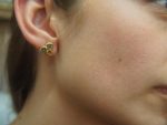 solid 24k gold//raw tourmaline Studs//multicolor tourmaline// Earrings-stud earrings//24k gold earrings//raw gem earrings//everyday studs