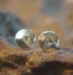 round 14k white gold//14k gold sapphire earrings//14k gold stud earrings//14k gold earrings//sapphire yellow earrings//round earring