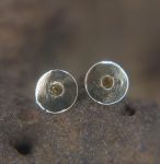 round 14k white gold//14k gold sapphire earrings//14k gold stud earrings//14k gold earrings//sapphire yellow earrings//round earring