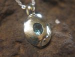 oval 14k white gold//14k gold blue tourmaline pendant//14k white gold pendant//blue Paraiba tourmaline pendant//14k blue tourmaline white