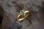 24k Paraiba blue tourmaline ring//24k unique ring//24k gold blue tourmaline ring//artisan tourmaline ring//gold tourmaline ring