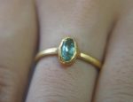 24k Paraiba blue tourmaline ring//24k unique ring//24k gold blue tourmaline ring//artisan tourmaline ring//gold tourmaline ring