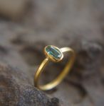 24k Paraiba blue tourmaline ring//24k unique ring//24k gold blue tourmaline ring//artisan tourmaline ring//gold tourmaline ring