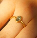 24k Paraiba blue tourmaline ring//24k unique ring//24k gold blue tourmaline ring//artisan tourmaline ring//gold tourmaline ring