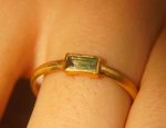 24k gold Paraiba blue tourmaline ring//gold Paraiba tourmaline ring//unique tourmaline engagement ring//artisan tourmaline ring