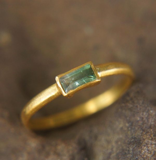 paraiba tourmaline ring//blue color gold ring//24k gold ring//gold tourmaline ring//24k gold gem ring//gold artisan engagement ring