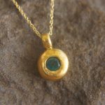 solid 24k Paraiba tourmaline gold pendant//gold tourmaline pendant//artisan gold handmade//24k gold pendant//Paraiba tourmaline pendant