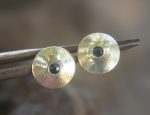 round 14k white gold//14k gold sapphire earrings//14k gold stud earrings//14k gold earrings//sapphire blue earrings//round sapphire earring