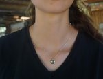 round 14k white gold//14k gold sapphire pendant//14k gold sapphire charm //round sapphire pendant//blue sapphire necklace//round sapphire