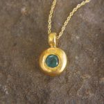 solid 24k Paraiba tourmaline gold pendant//gold tourmaline pendant//artisan gold handmade//24k gold pendant//Paraiba tourmaline pendant