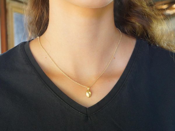 24k gold white diamond pendant//24k oval pendant//gold diamond necklace//gold hammered pendant//artisan 24k pendant//oval gold charm