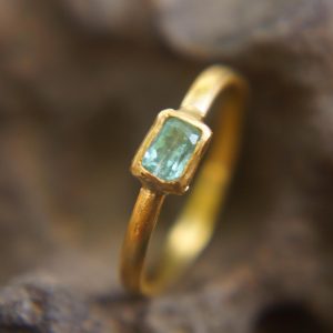 paraiba tourmaline ring//blue color gold ring//24k gold ring//gold tourmaline ring//24k gold gem ring//gold artisan engagement ring