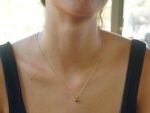 24k gold blue sapphire and diamond pendant//pear blue sapphire pendant//diamond gold necklace//artisan sapphire pendant