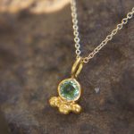 24k gold blue Paraiba tourmaline pendant//artisan gold tourmaline pendant//24k tourmaline//handmade tourmaline pendant//24k gold jewelry