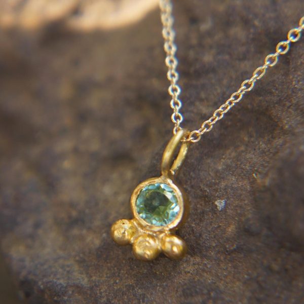 24k gold blue Paraiba tourmaline pendant//artisan gold tourmaline pendant//24k tourmaline//handmade tourmaline pendant//24k gold jewelry