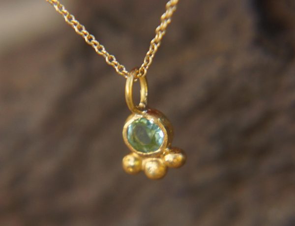 24k gold blue Paraiba tourmaline pendant//artisan gold tourmaline pendant//24k tourmaline//handmade tourmaline pendant//24k gold jewelry