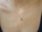 24k gold blue sapphire and diamond pendant//pear blue sapphire pendant//diamond gold necklace//artisan sapphire pendant