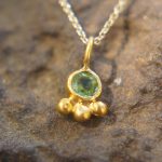 24k gold blue Paraiba tourmaline pendant//artisan gold tourmaline pendant//24k tourmaline//handmade tourmaline pendant//24k gold jewelry