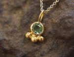 24k gold blue Paraiba tourmaline pendant//artisan gold tourmaline pendant//24k tourmaline//handmade tourmaline pendant//24k gold jewelry