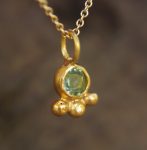 24k gold blue Paraiba tourmaline pendant//artisan gold tourmaline pendant//24k tourmaline//handmade tourmaline pendant//24k gold jewelry