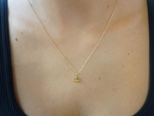 24k gold blue Paraiba tourmaline pendant//artisan gold tourmaline pendant//24k tourmaline//handmade tourmaline pendant//24k gold jewelry