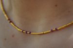 24k gold beads and ruby necklace//24k handmade beads necklace//gold artisan chain//24k gold ruby chain necklace//24k artisan gold necklace