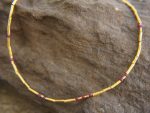 24k gold beads and ruby necklace//24k handmade beads necklace//gold artisan chain//24k gold ruby chain necklace//24k artisan gold necklace