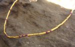 24k gold beads and ruby necklace//24k handmade beads necklace//gold artisan chain//24k gold ruby chain necklace//24k artisan gold necklace