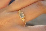 24k blue tourmaline and diamond ring//artisan tourmaline ring//24k tourmaline and diamond//24k gold ring//24k gold diamond ring