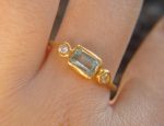 24k blue tourmaline and diamond ring//artisan tourmaline ring//24k tourmaline and diamond//24k gold ring//24k gold diamond ring